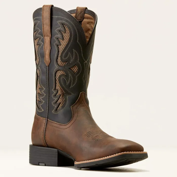 Sport Fresco VentTEK Western Boot Herd Brown Men Ariat Western Boots Sport Fresco VentTEK Western Boot Herd Brown Men Ariat Western Boots