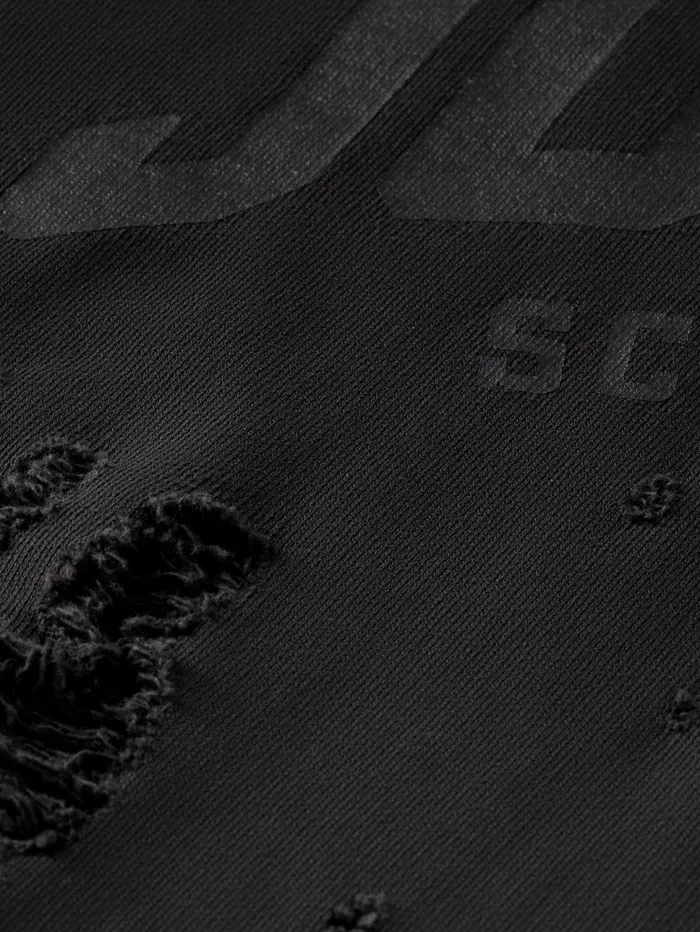 SPRAYED HOODIE WITH DESTROYED DETAILS Evening Black Women Scotch and Soda Sweatshirts and Hoodies SPRAYED HOODIE WITH DESTROYED DETAILS Evening Black Women Scotch and Soda Sweatshirts and Hoodies