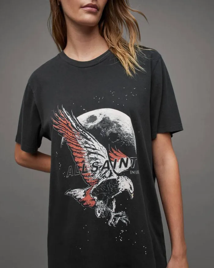 Stardust Oversized Boyfriend TShirt Washed Black Women AllSaints Tops and Shirts Stardust Oversized Boyfriend TShirt Washed Black Women AllSaints Tops and Shirts