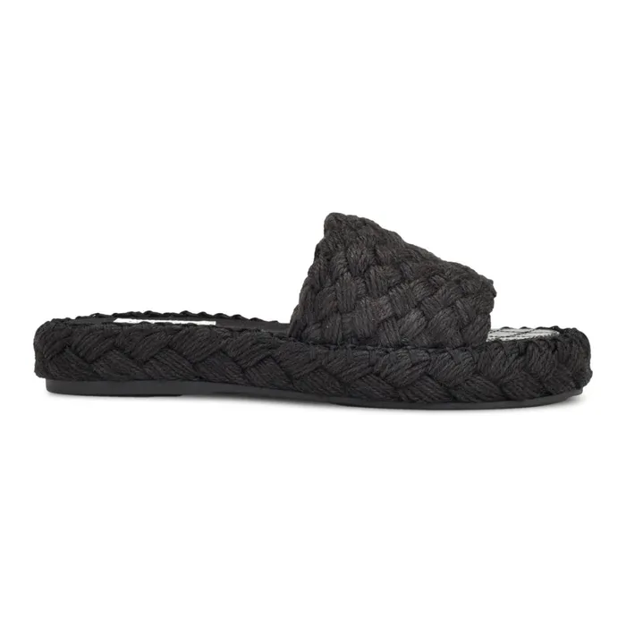 Stef Woven Slide Sandals Black Women Nine West Low Heel