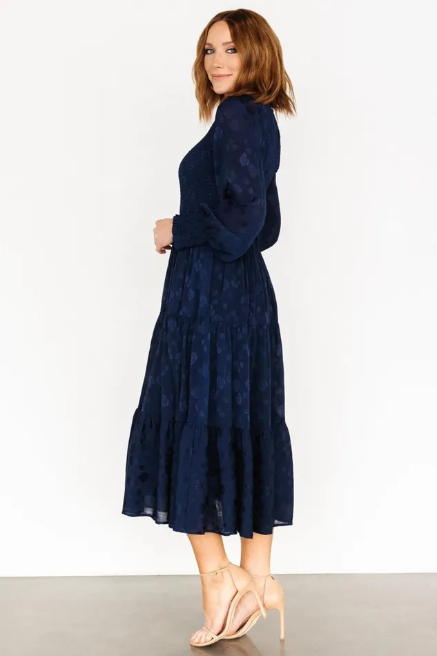 Stockholm Smocked Dress Midnight Blue Women Baltic Born Midi Dresses Stockholm Smocked Dress Midnight Blue Women Baltic Born Midi Dresses
