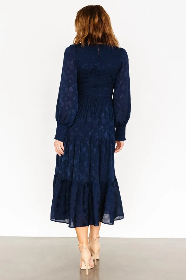 Stockholm Smocked Dress Midnight Blue Women Baltic Born Midi Dresses Stockholm Smocked Dress Midnight Blue Women Baltic Born Midi Dresses