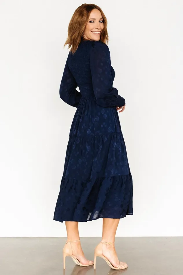Stockholm Smocked Dress Midnight Blue Women Baltic Born Midi Dresses Stockholm Smocked Dress Midnight Blue Women Baltic Born Midi Dresses