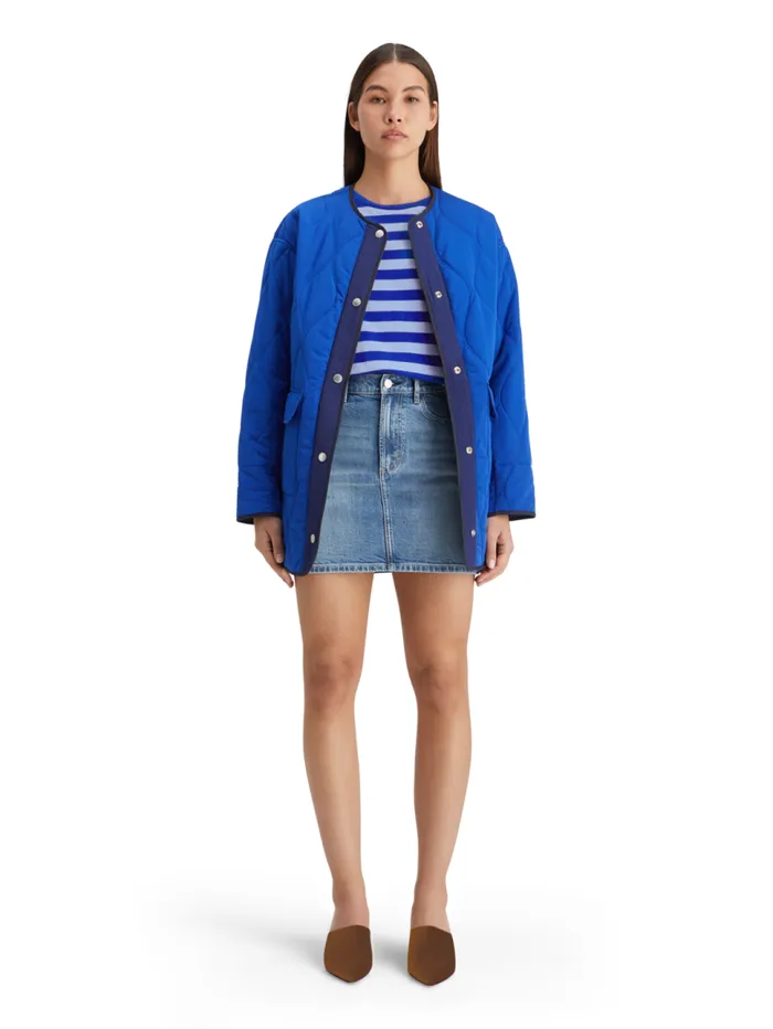 STRIPED CROPPED TSHIRT Electric Blue Stripe Women Scotch and Soda Tops and TShirts
