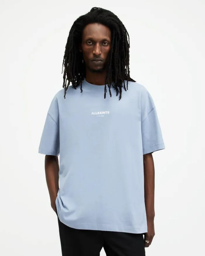 Subverse Logo Oversized TShirt Violet Blue Men AllSaints TShirts