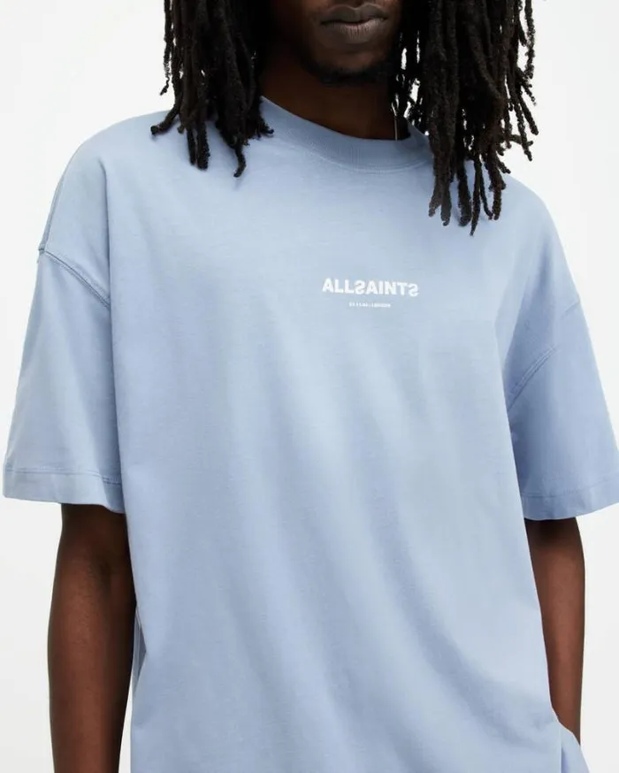 Subverse Logo Oversized TShirt Violet Blue Men AllSaints TShirts