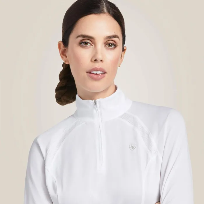 Sunstopper 20 14 Zip Baselayer White Women Ariat TShirts and Tops Sunstopper 20 14 Zip Baselayer White Women Ariat TShirts and Tops