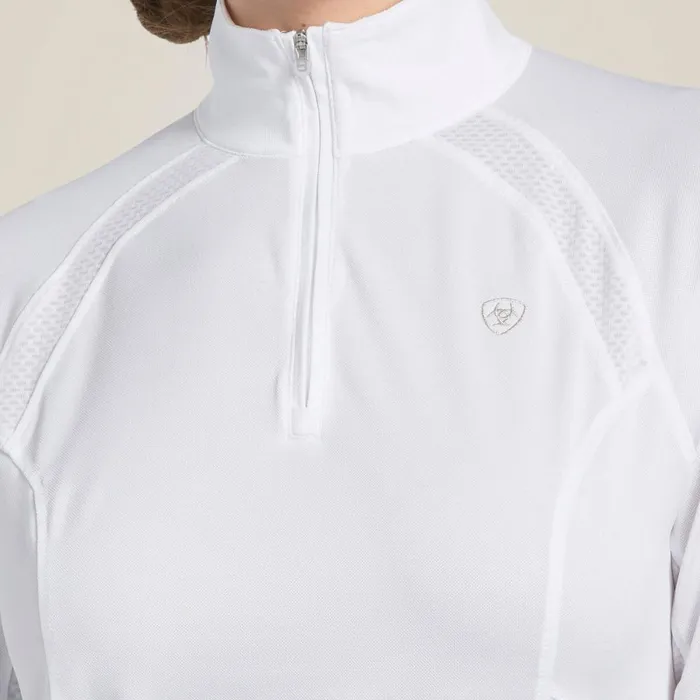 Sunstopper 20 14 Zip Baselayer White Women Ariat TShirts and Tops Sunstopper 20 14 Zip Baselayer White Women Ariat TShirts and Tops