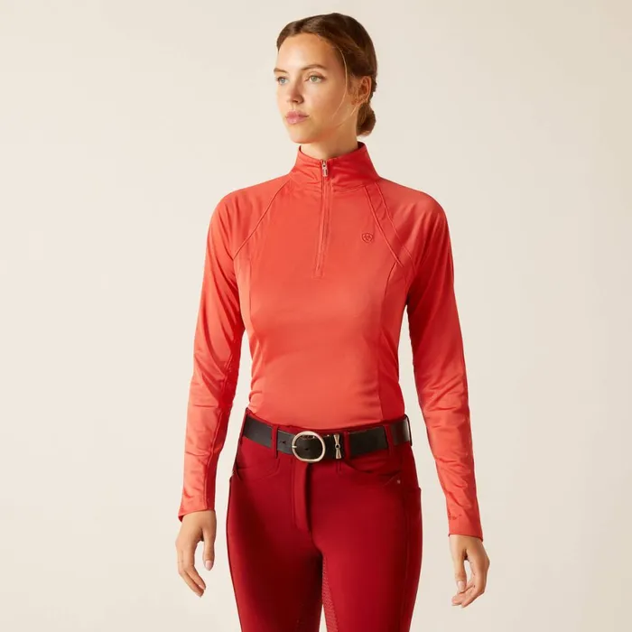 Sunstopper 30 14 Zip Baselayer Baked Apple Women Ariat TShirts and Tops