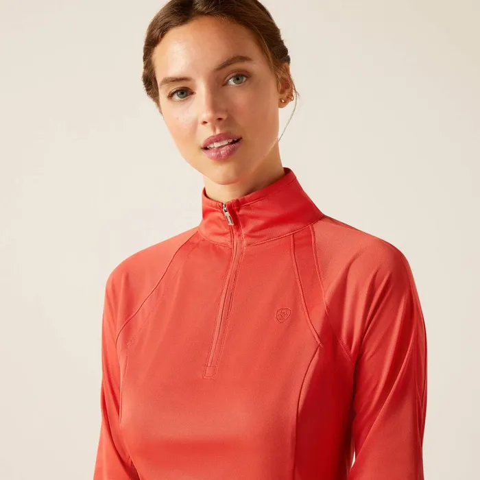 Sunstopper 30 14 Zip Baselayer Baked Apple Women Ariat TShirts and Tops Sunstopper 30 14 Zip Baselayer Baked Apple Women Ariat TShirts and Tops