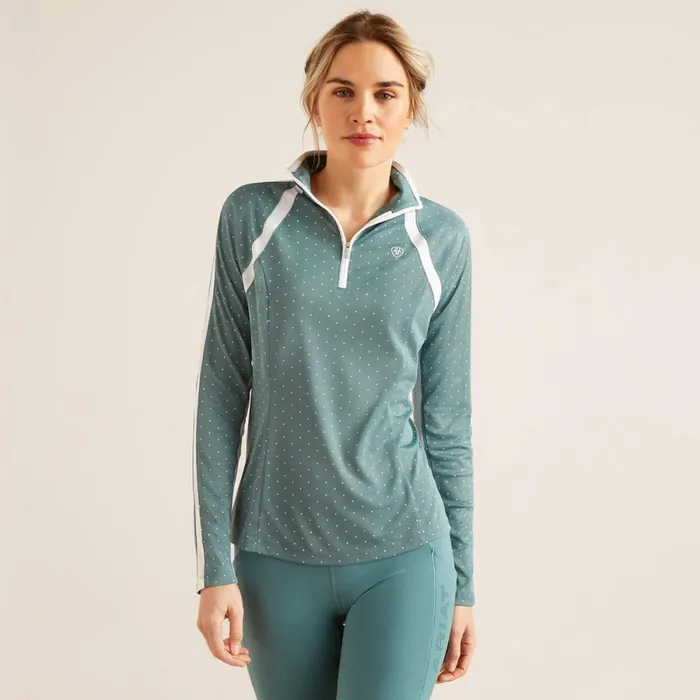 Sunstopper 30 14 Zip Baselayer North Atlantic Dot Women Ariat TShirts and Tops