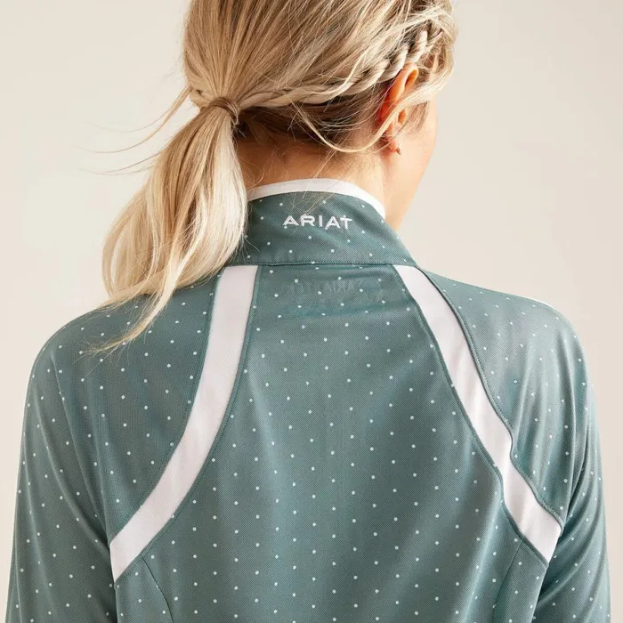 Sunstopper 30 14 Zip Baselayer North Atlantic Dot Women Ariat TShirts and Tops Sunstopper 30 14 Zip Baselayer North Atlantic Dot Women Ariat TShirts and Tops