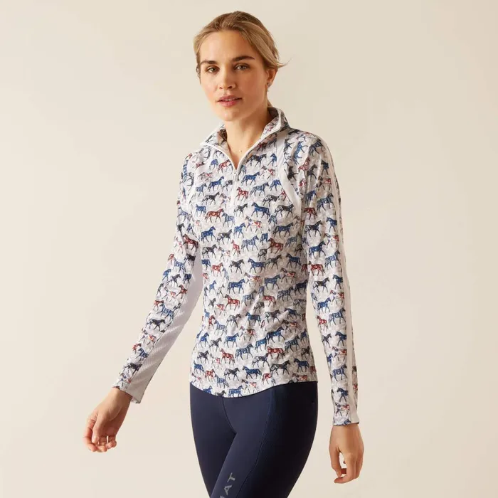 Sunstopper 30 14 Zip Baselayer Painted Ponies Women Ariat TShirts and Tops