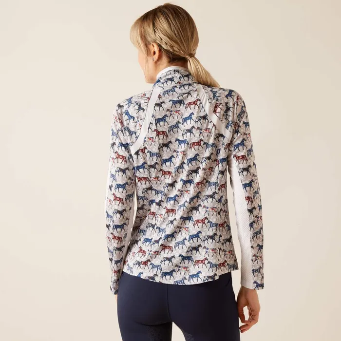 Sunstopper 30 14 Zip Baselayer Painted Ponies Women Ariat TShirts and Tops Sunstopper 30 14 Zip Baselayer Painted Ponies Women Ariat TShirts and Tops