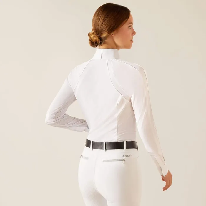 Sunstopper 30 Pro Show Shirt Whitekamron Women Ariat English Riding Sunstopper 30 Pro Show Shirt Whitekamron Women Ariat English Riding