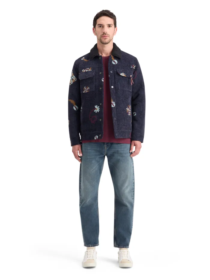SWIRL POETRY JACQUARD TRUCKER Night Men Scotch and Soda Jackets and Coats