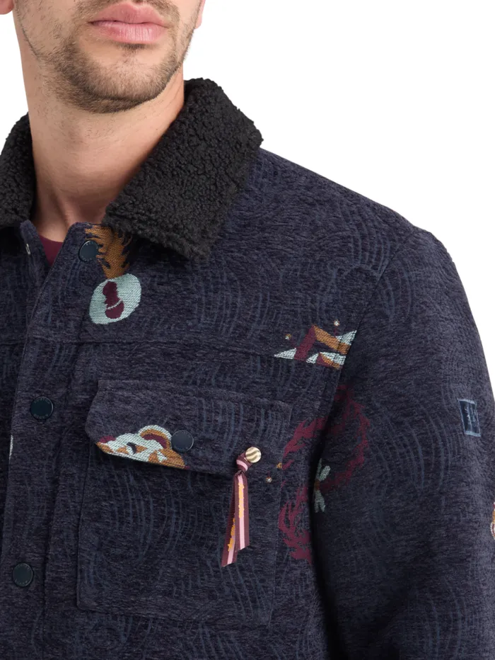 SWIRL POETRY JACQUARD TRUCKER Night Men Scotch and Soda Jackets and Coats