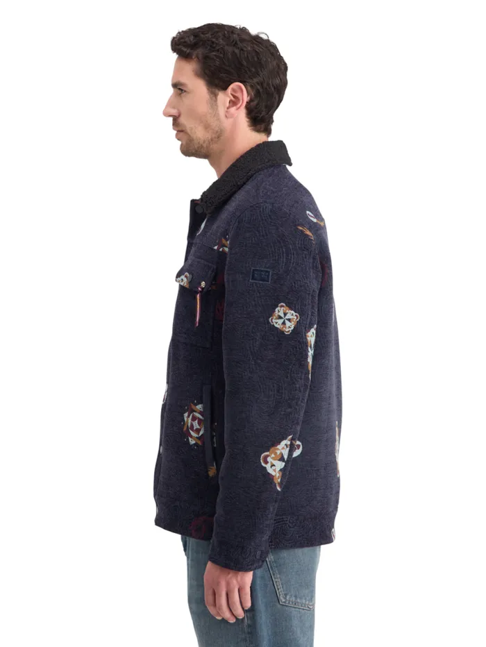 SWIRL POETRY JACQUARD TRUCKER Night Men Scotch and Soda Jackets and Coats