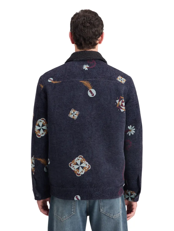 SWIRL POETRY JACQUARD TRUCKER Night Men Scotch and Soda Jackets and Coats
