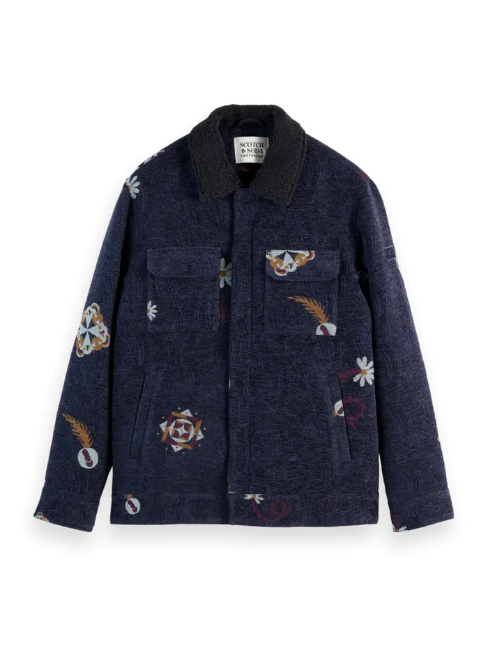 SWIRL POETRY JACQUARD TRUCKER Night Men Scotch and Soda Jackets and Coats