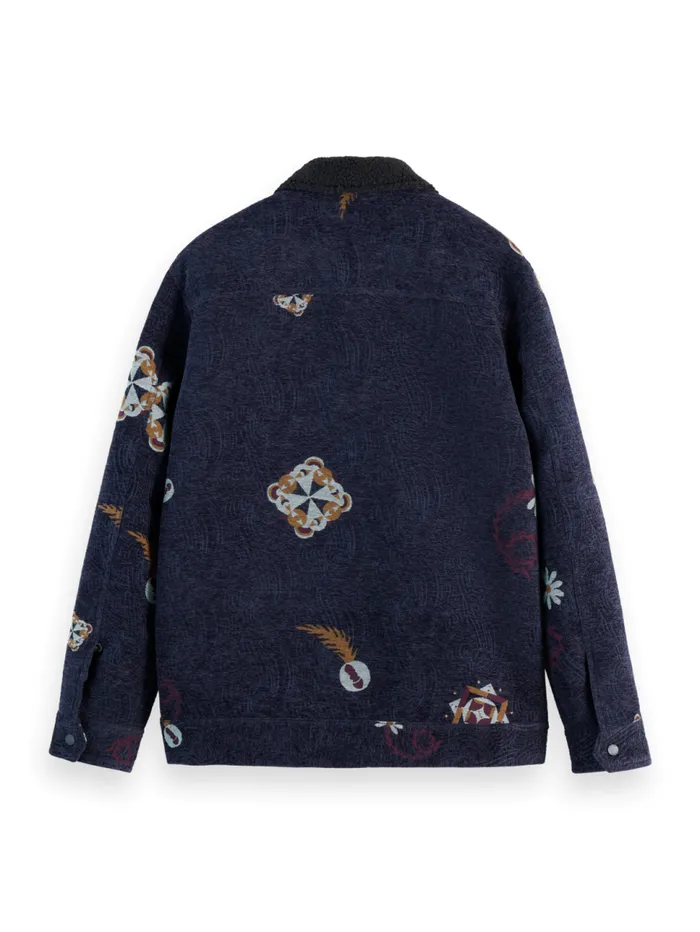 SWIRL POETRY JACQUARD TRUCKER Night Men Scotch and Soda Jackets and Coats