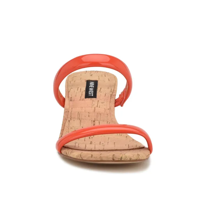 Tae Heeled Slide Sandals Orange Cork Women Nine West Heeled Tae Heeled Slide Sandals Orange Cork Women Nine West Heeled
