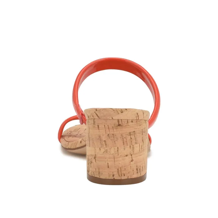 Tae Heeled Slide Sandals Orange Cork Women Nine West Heeled Tae Heeled Slide Sandals Orange Cork Women Nine West Heeled