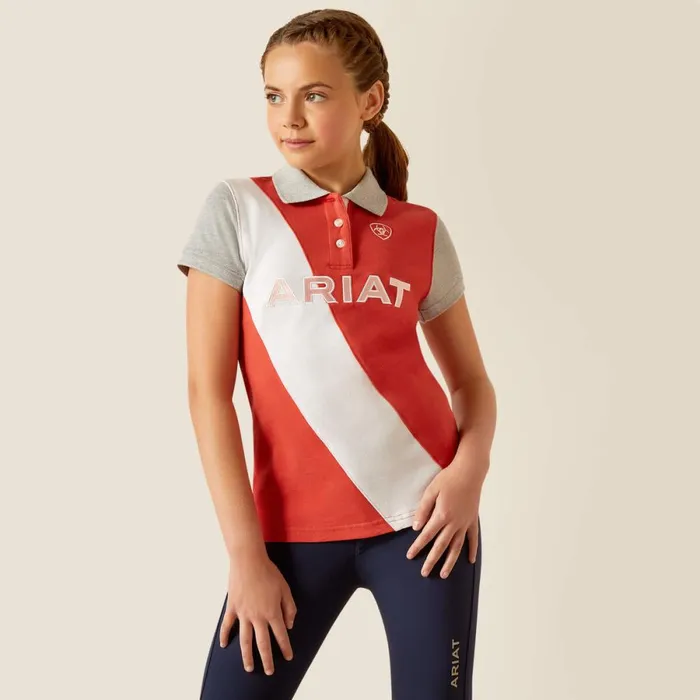 Taryn Polo Baked Apple Kids Ariat English Riding Clothing