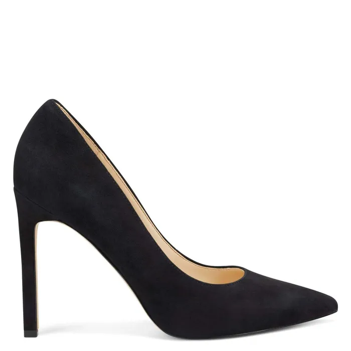 Tatiana Pointy Toe Pumps Black Suede Women Nine West Pumps