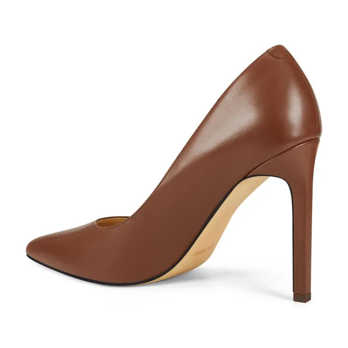 Tatiana Pointy Toe Pumps Brown Leather Women Nine West Pumps Tatiana Pointy Toe Pumps Brown Leather Women Nine West Pumps
