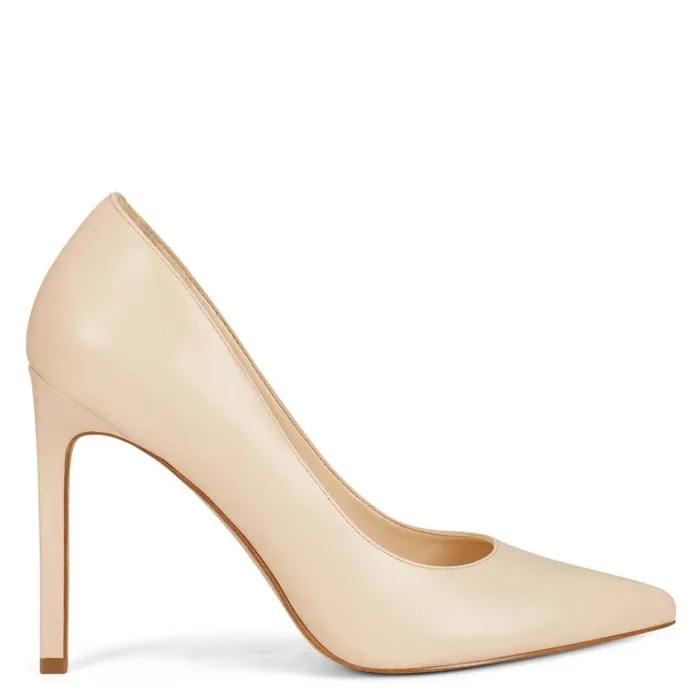Tatiana Pointy Toe Pumps Ivory Leather Women Nine West Pumps
