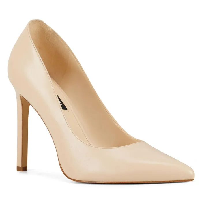 Tatiana Pointy Toe Pumps Ivory Leather Women Nine West Pumps Tatiana Pointy Toe Pumps Ivory Leather Women Nine West Pumps