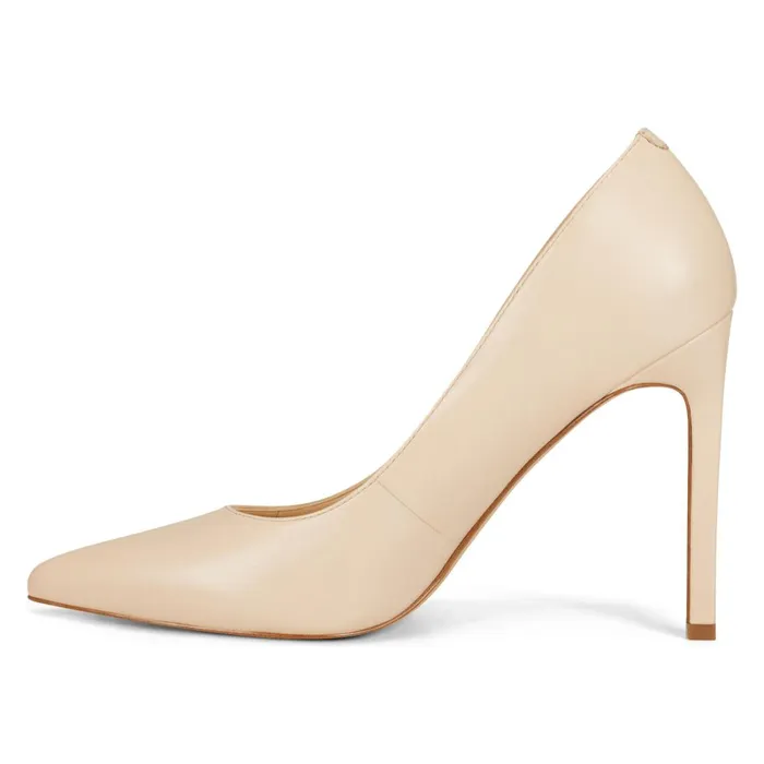 Tatiana Pointy Toe Pumps Ivory Leather Women Nine West Pumps Tatiana Pointy Toe Pumps Ivory Leather Women Nine West Pumps