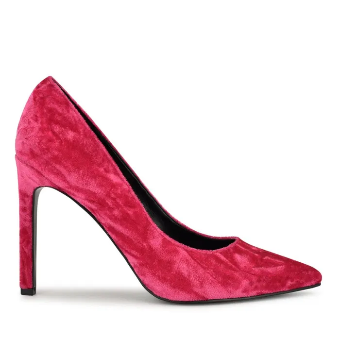 Tatiana Pointy Toe Pumps Pink Velvet Women Nine West Pumps
