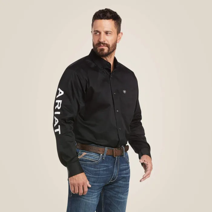 Team Logo Twill Classic Fit Shirt Blackwhite Men Ariat Button Down Shirts