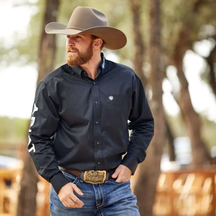 Team Logo Twill Classic Fit Shirt Blackwhite Men Ariat Button Down Shirts Team Logo Twill Classic Fit Shirt Blackwhite Men Ariat Button Down Shirts