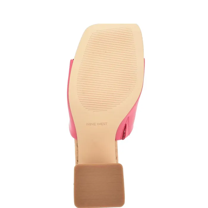Teice Heeled Slide Sandals Pink Patent Women Nine West Mid Heels Teice Heeled Slide Sandals Pink Patent Women Nine West Mid Heels
