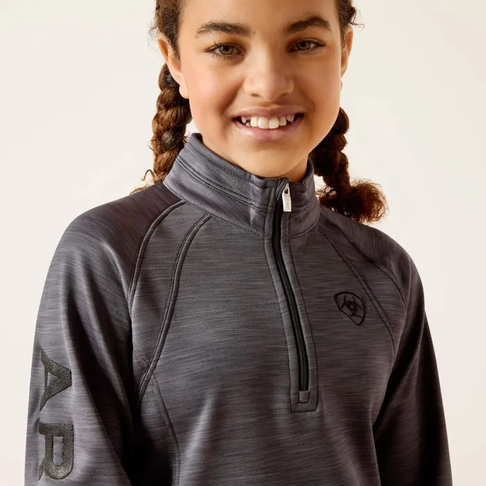 TEK Team 12 Zip Sweatshirt Ebony Grey Kids Ariat English Riding Clothing