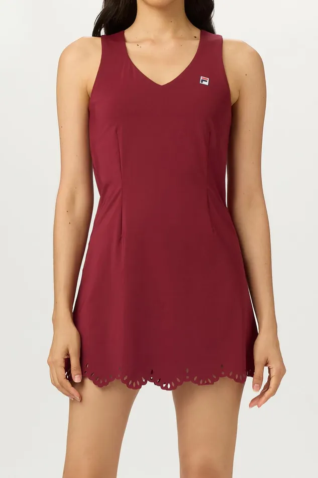 Tennis Women Fila Lasercut Dress 600 Cabernet Tennis Women Fila Lasercut Dress 600 Cabernet