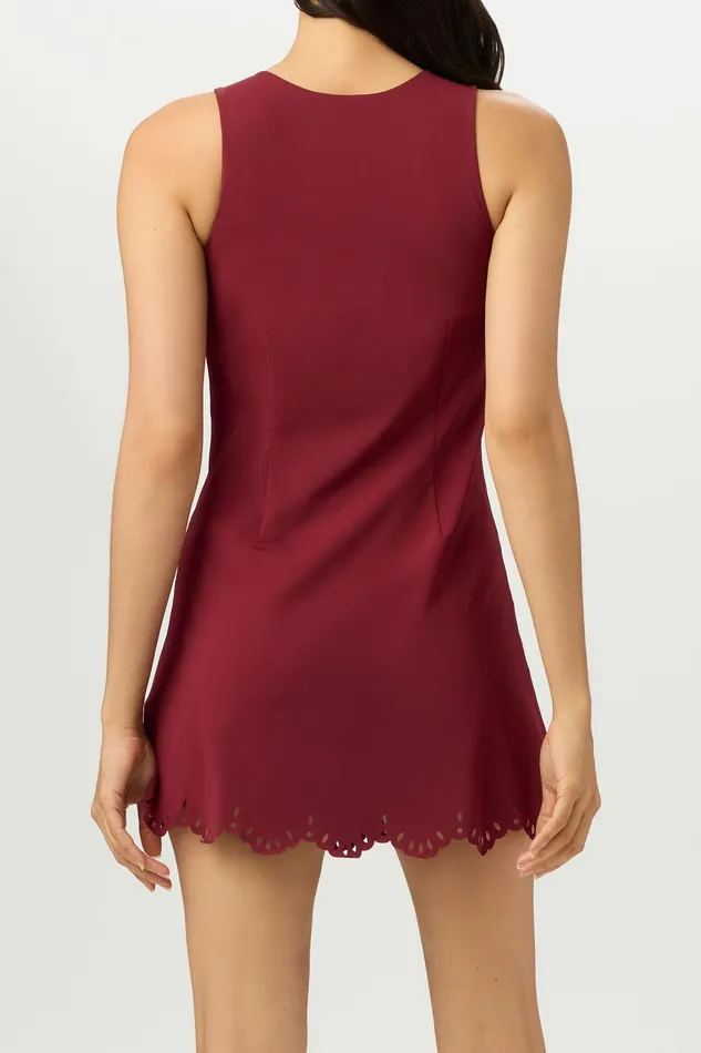 Tennis Women Fila Lasercut Dress 600 Cabernet Tennis Women Fila Lasercut Dress 600 Cabernet