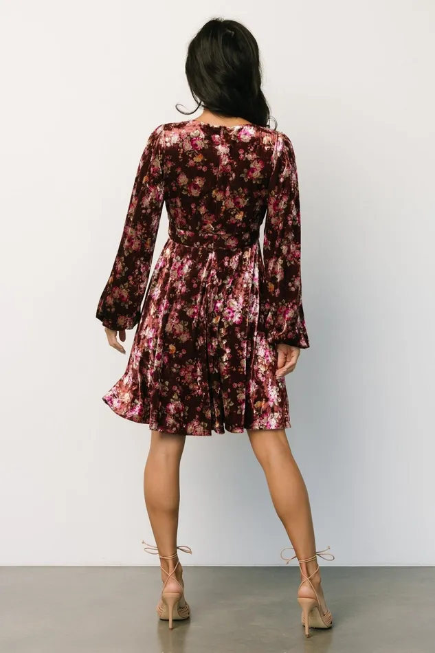 Teri Velvet Short Dress Auburn Multi Women Baltic Born Short Dresses Teri Velvet Short Dress Auburn Multi Women Baltic Born Short Dresses