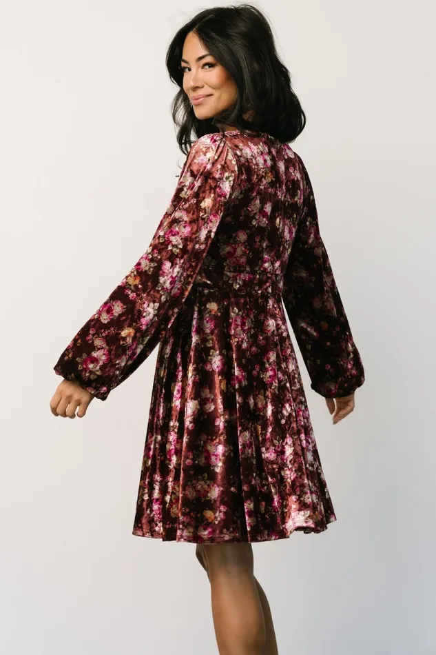 Teri Velvet Short Dress Auburn Multi Women Baltic Born Short Dresses Teri Velvet Short Dress Auburn Multi Women Baltic Born Short Dresses