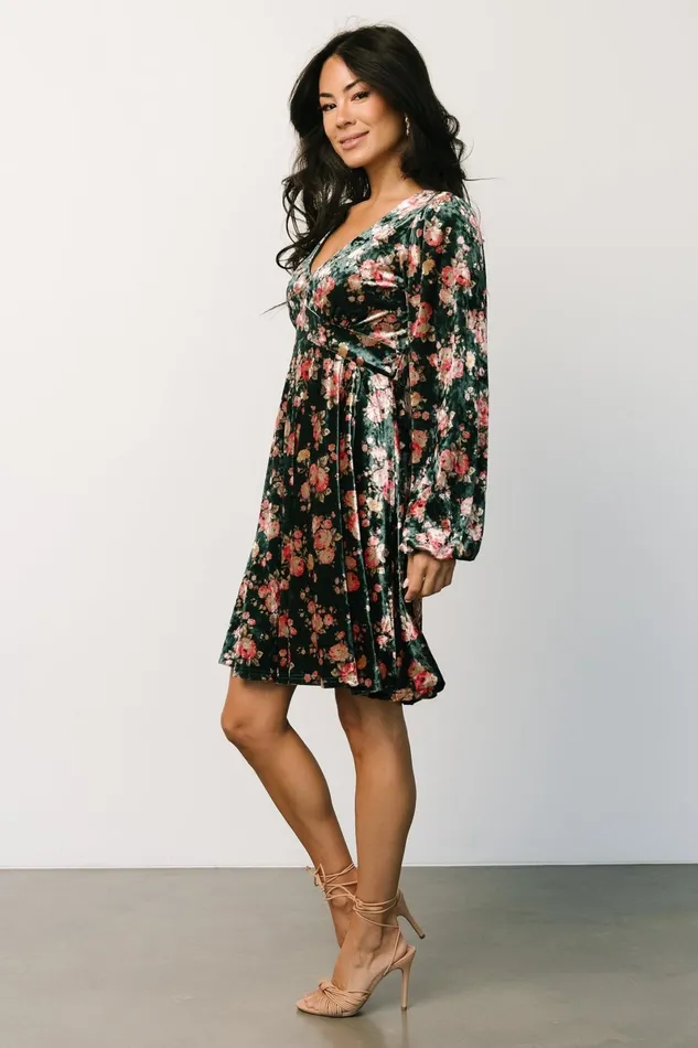Teri Velvet Short Dress Forest Multi Women Baltic Born Short Dresses Teri Velvet Short Dress Forest Multi Women Baltic Born Short Dresses