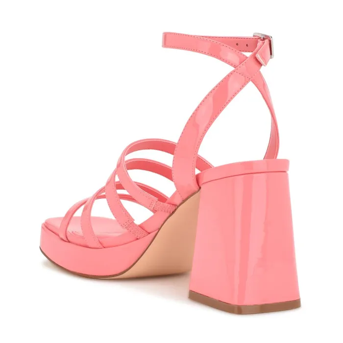 Teriss Strappy Platform Sandals Pink Rose Patent Women Nine West Platforms Teriss Strappy Platform Sandals Pink Rose Patent Women Nine West Platforms
