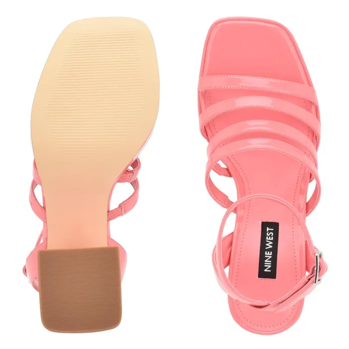 Teriss Strappy Platform Sandals Pink Rose Patent Women Nine West Platforms Teriss Strappy Platform Sandals Pink Rose Patent Women Nine West Platforms