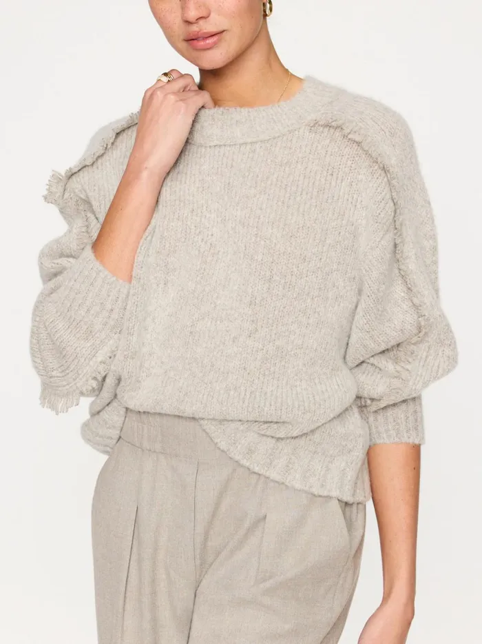 The Aimee Fringe Crew Dusk Mlange Women Brochu Walker Sweaters