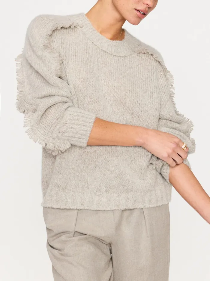 The Aimee Fringe Crew Dusk Mlange Women Brochu Walker Sweaters