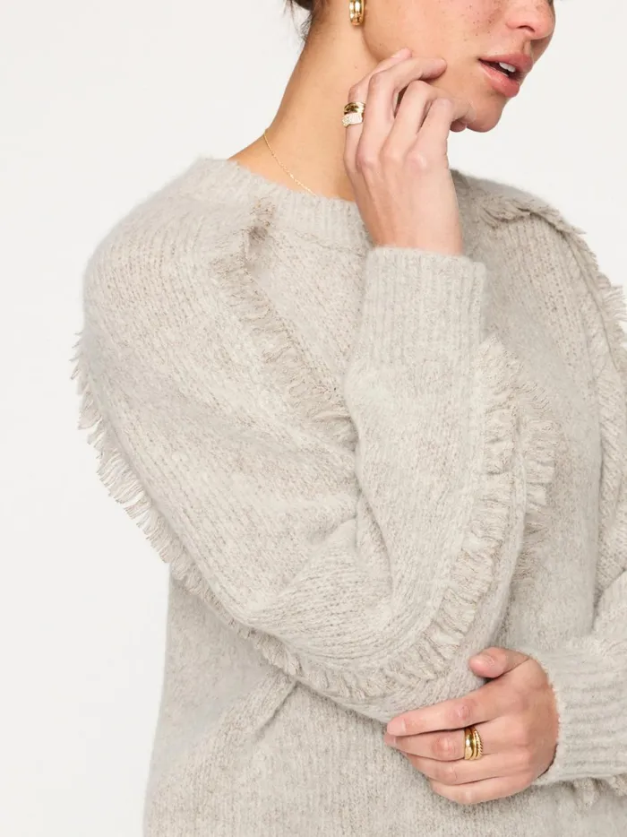 The Aimee Fringe Crew Dusk Mlange Women Brochu Walker Sweaters