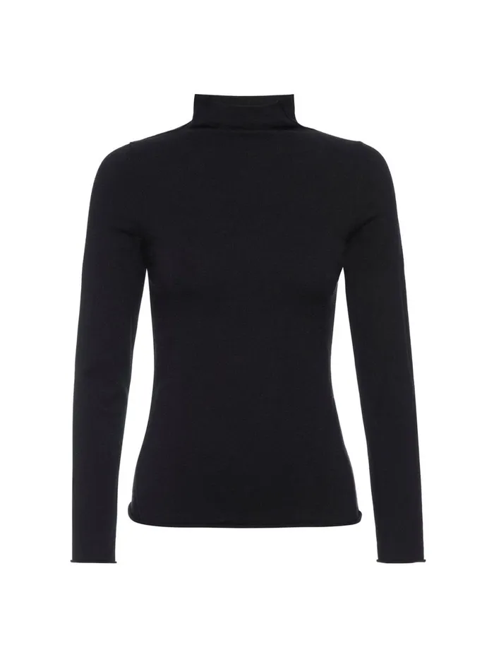 The Anika Mock Neck Top Black Onyx Women Brochu Walker Tops