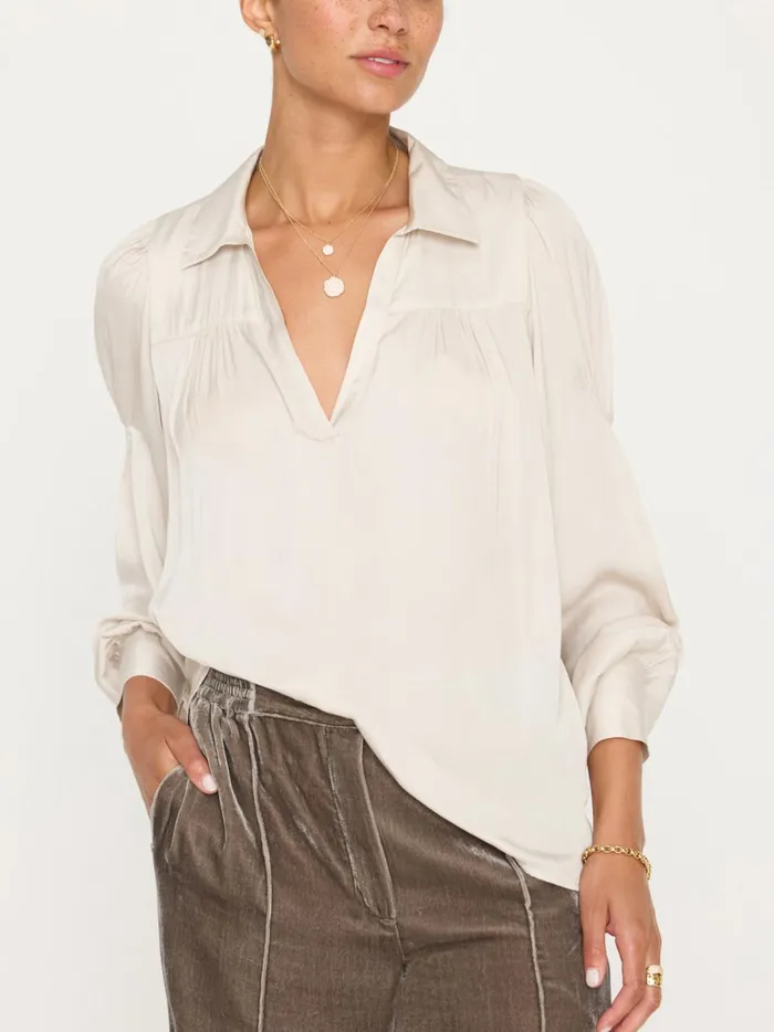 The Anson Blouse Oyster Blush Women Brochu Walker Tops